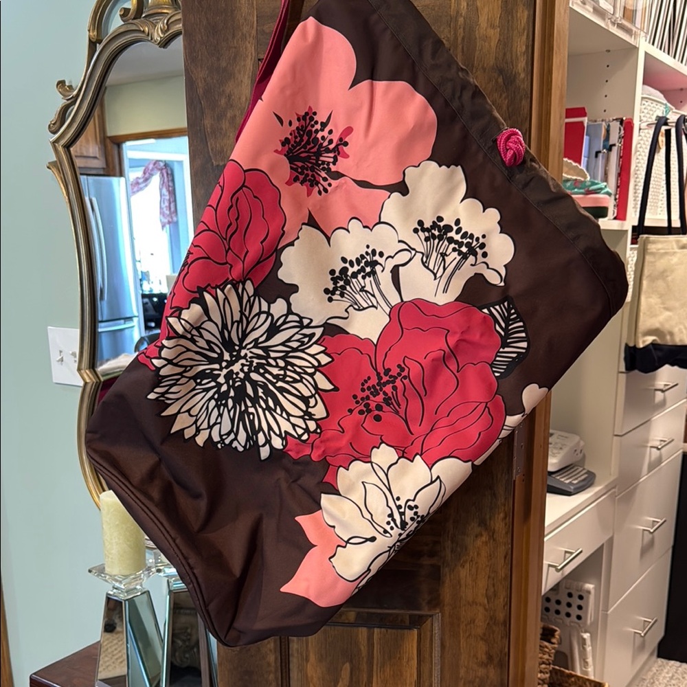 Vera Bradley Floral Laundry Bag in Pink and Brown